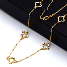 Real Gold Five Flower Station Necklace 3053 (43+2 =45 C.M) N1571