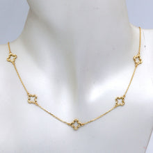 Real Gold Five Flower Station Necklace 3053 (43+2 =45 C.M) N1571