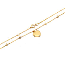 Real Gold 3D Heart and Six Textured Beads Necklace 9309 (43+2 =45 C.M) N1572