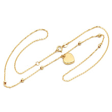 Real Gold 3D Heart and Six Textured Beads Necklace 9309 (43+2 =45 C.M) N1572