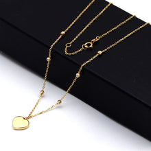 Real Gold 3D Heart and Six Textured Beads Necklace 9309 (43+2 =45 C.M) N1572