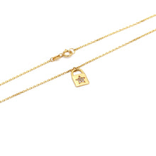 Real Gold 3D Star Stone Padlock Necklace 2878 (45 C.M) N1573