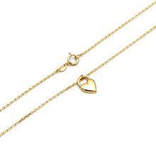 Real Gold One Sided Heart Lock Pendant Necklace 2876 (45 C.M) N1574