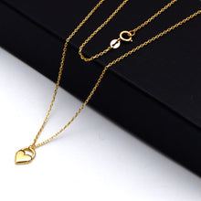 Real Gold One Sided Heart Lock Pendant Necklace 2876 (45 C.M) N1574