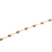 Real Gold Faceted Oval Glittering Beads Bracelet 3040 (17+2 =19cm) BR1932