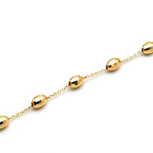 Real Gold Faceted Oval Glittering Beads Bracelet 3040 (17+2 =19cm) BR1932