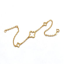 Real Gold Three Openwork Clover Bracelet 5255  (17+2 =19cm) BR1935