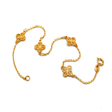 Real Gold Geometric Filigree Flower Bracelet 2904(19 C.M) BR1937