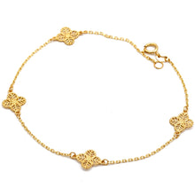 Real Gold Geometric Filigree Flower Bracelet 2904(19 C.M) BR1937