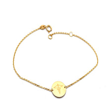 Real Gold Medical Symbol Disc Bracelet 7886 (17 + 2 = 19 C.M) BR1938