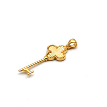 Real Gold Reversible Clover Key Pendant 2507  P 2049