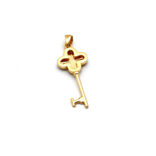 Real Gold Reversible Clover Key Pendant 2507  P 2049