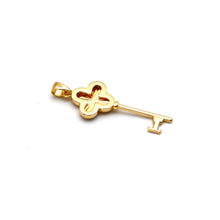 Real Gold Reversible Clover Key Pendant 2507  P 2049