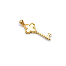 Real Gold Reversible Clover Key Pendant 2507  P 2049