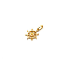 Real Gold Ship Wheel Pendant 1381 P 2054