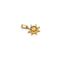 Real Gold Ship Wheel Pendant 1381 P 2054