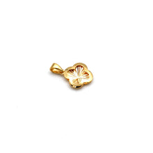 Real Gold Diamond Cut Four Leaf Clover Pendant 2909 P 2055