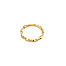 Real Gold Twisted Hammered Band Ring 6594 (Size 7) R3032