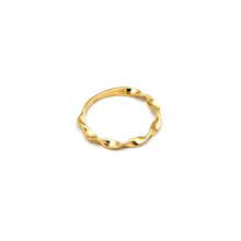 Real Gold Twisted Hammered Band Ring 6594 (Size 7) R3032