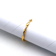 Real Gold Twisted Hammered Band Ring 6594 (Size 6) R3033