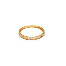 Real Gold Two Tone Plain Maze Hoop Ring 6906 YW (Size 5) R3038