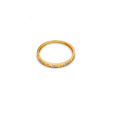 Real Gold Two Tone Plain Maze Hoop Ring 6906 YW (Size 5) R3038