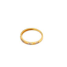 Real Gold Two Tone Plain Maze Hoop Ring 6906 YW (Size 7) R3036