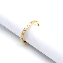 Real Gold Two Tone Plain Maze Hoop Ring 6906 YW (Size 5) R3038