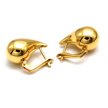 Real Gold Teardrop with Butterfly Back Closure Press Earrings Set 9180 E1985