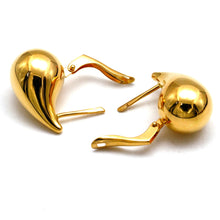 Real Gold Teardrop with Butterfly Back Closure Press Earrings Set 9180 E1985
