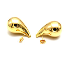 Real Gold Curved Teardrop Stud XL Earrings Set 9137 E1986