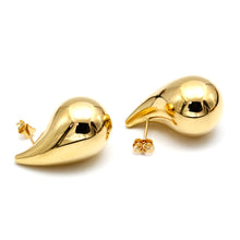 Real Gold Curved Teardrop Stud XL Earrings Set 9137 E1986