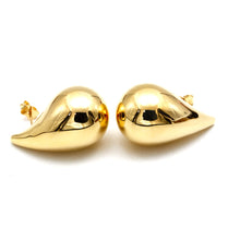 Real Gold Curved Teardrop Stud XL Earrings Set 9137 E1986