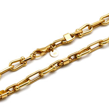 Real Gold Paperclip Bar Link Chain Necklace (45 C.M) 3552 N1575