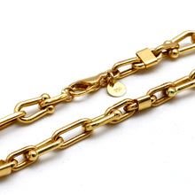Real Gold Paperclip Bar Link Chain Necklace (45 C.M) 3552 N1575