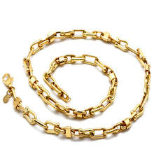 Real Gold Paperclip Bar Link Chain Necklace (45 C.M) 3552 N1575