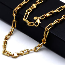Real Gold Paperclip Bar Link Chain Necklace (45 C.M) 3552 N1575