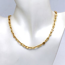 Real Gold Paperclip Bar Link Chain Necklace (45 C.M) 3552 N1575