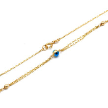 Real Gold Evil Eye Bead Station Necklace (45 C.M) 1037 N1578