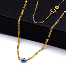 Real Gold Evil Eye Bead Station Necklace (45 C.M) 1037 N1578