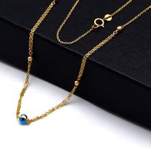 Real Gold Evil Eye Bead Station Necklace (45 C.M) 1037 N1578