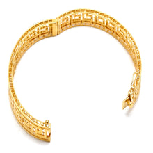Real Gold 3D Maze Hoop Greek Key Cutout Bangle (Size 17) 0376 BA1715