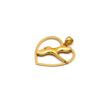 Real Gold Swallow Heart Pendant 2120 P 2060