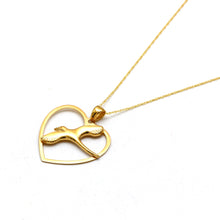 Real Gold Swallow Heart Necklace 2120 CWP 2060