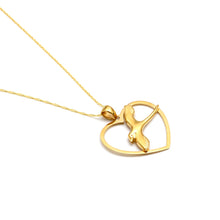 Real Gold Swallow Heart Necklace 2120 CWP 2060