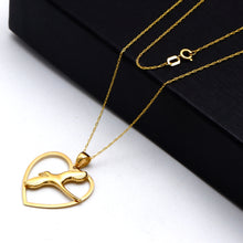 Real Gold Swallow Heart Necklace 2120 CWP 2060