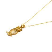 Real Gold Owl Branch Necklace 2103 CWP 2061