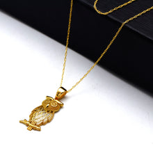 Real Gold Owl Branch Necklace 2103 CWP 2061