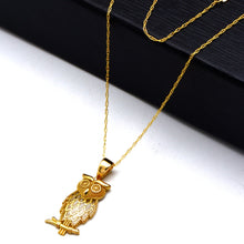 Real Gold Owl Branch Necklace 2103 CWP 2061