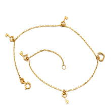 Real Gold Heart Key Charm Anklet (25 C.M) 2108 A1359